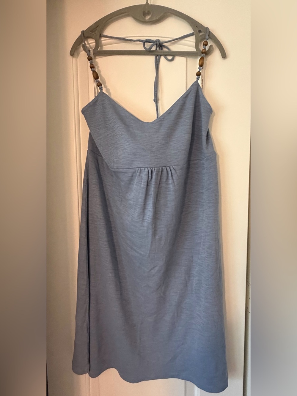 Tommy Bahama Light Blue Strapless Sundress with Wooden Bead Straps